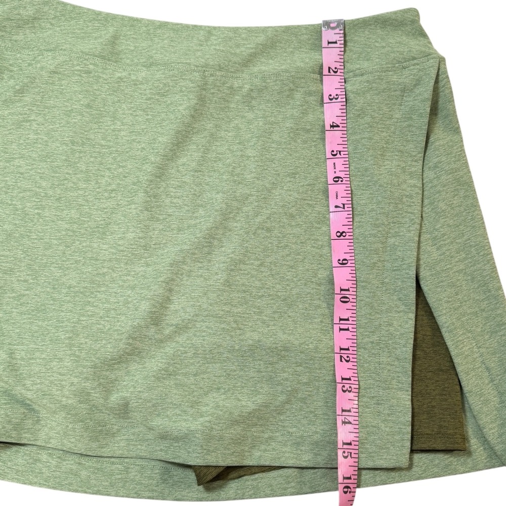 Outdoor Voices Court Skort Sage Green Heather Wrap Front Athletic Tennis Skirt L - Picture 7 of 10